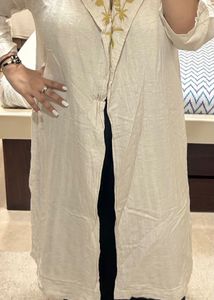 Long Linen Trench coat - Plus Size - Not Worn