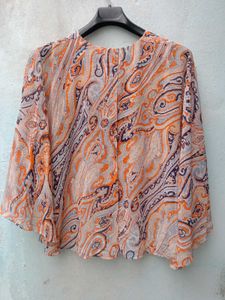 New With Tag Korean Crop Flair Top