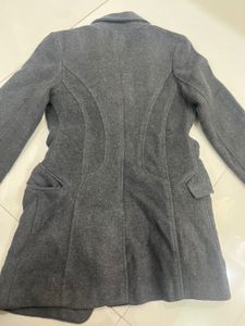 Grey Thigh Length Coat