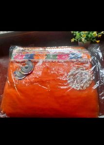 Katrina&#39;s inspo Orange net saree