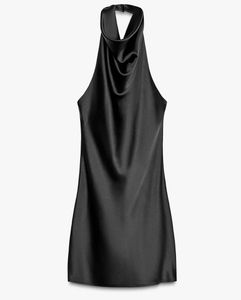Satin Halter Mini Dress