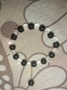 Black &amp; Clear Beaded Bracelet