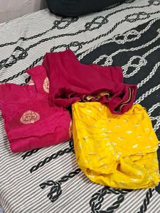 Kurta Sharara Dupatta Suit  &  Surprise  Gift