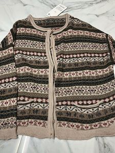 Patterned Knit Cardigan