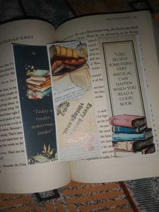 Set Of Four handmade printed book marks