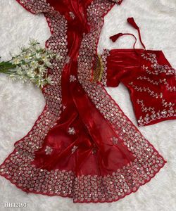 Beautiful Saree With Stitch Blouse