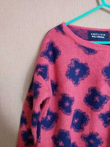 Pink &amp; Blue Printed Sweater
