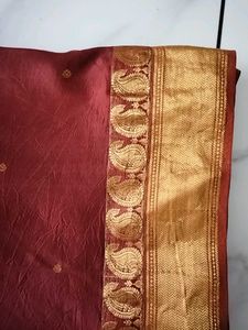 Maroon &amp; Gold Sari