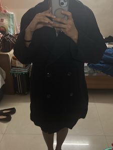 Black DoubleBreast Overcoat