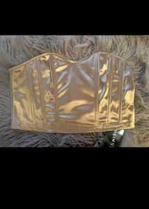 Gold Satin Shein Corset Top