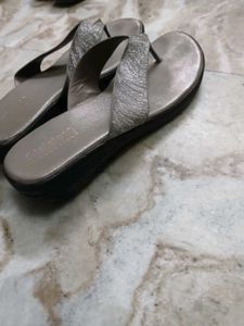 Elegant Silver Flip Flops