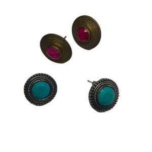 Vintage Stud Earrings - Set of 2