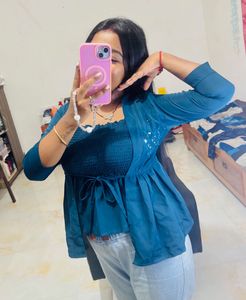 Teal Top with Shrug