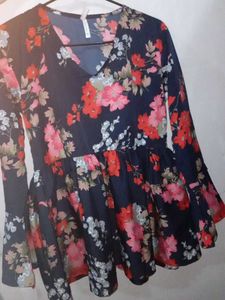 Floral Print Peplum Top