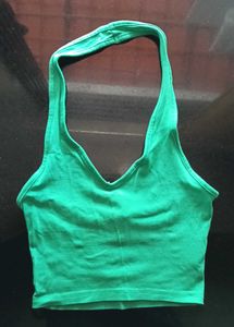 Halterneck V-neck top