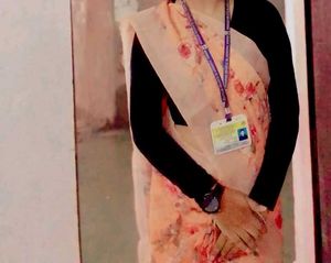 Floral saree with readymade blouse