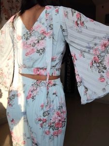 Floral Two-Piece ,jump suit Set👠❤️‍🔥