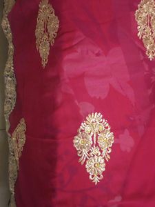 Georgette Saree Heavy Work In Border