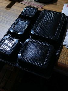 6 Disposable Packing Plates With Lids+spoons