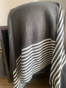 Grey White Poncho