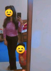 New Casual Regular Sleeves Print Light Purple Top