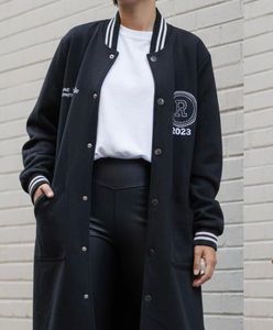 Stylish Black Varsity Jacket Dress