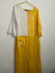 Elegant White &amp; Yellow Kurta