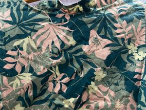 Tropical Print Ruffle Top