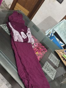 Purple Chikankari Kurti