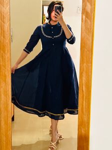 Sangria Blue Anarkali Kurta