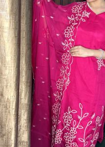 Pink Party Wear Rich Look Suit Set