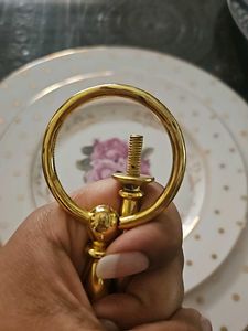 Vintage Floral Plate with Gold Details