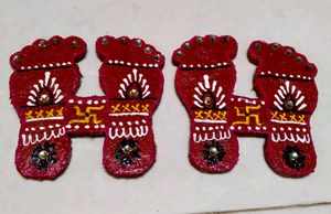 2" Laxmiji Charan PADUKA STICKER Made From Cow Dun