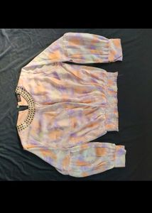 New Korean Tie-Dye Embellished Corset Top
