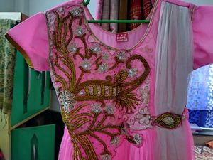 Elegant Pink Embroidered Anarkali Suit