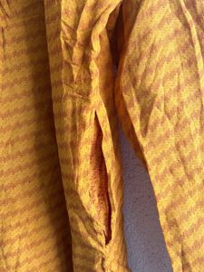 New Kurti Set -Musturd With Red Cotton Pant