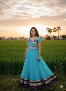 Elegant Blue Anarkali Kurta