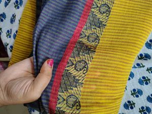 Mustard Yellow Cotton Saree