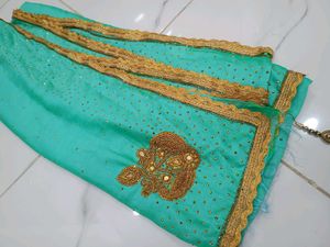 Heavy Wedding Saree New With Blouse Piece