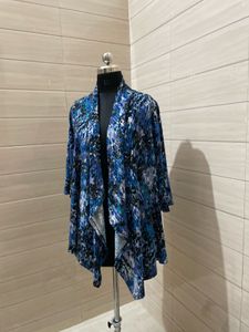 Blue Print Open Front Cardigan