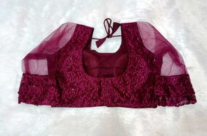 Wine Embellished Blouse