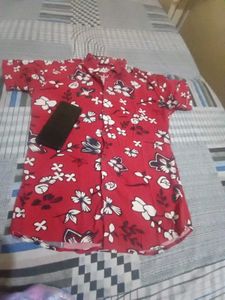 Red Floral Print Shirt