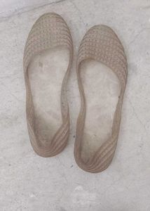 Cute Beige Jelly Flats