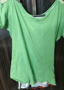 Green Printed Tshirt For Girls