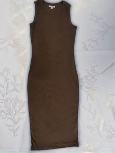 Coffee Brown Knitted Dress