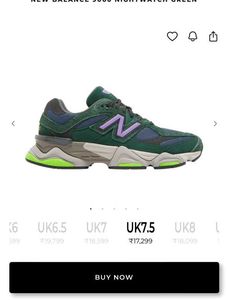 NEW BALANCE 9060 NIGHTWATCH GREEN UK 7.5
