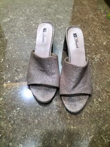 Sparkly Silver Mules