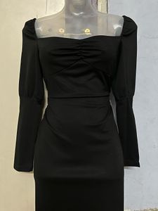 Pintrest Chic Black Long Sleeve Dress