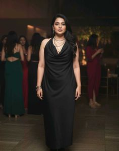 Elegant Black Halter Dress