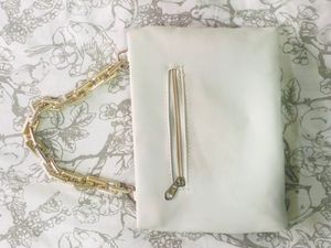 Chic White Crossbody Bag Gold Chain